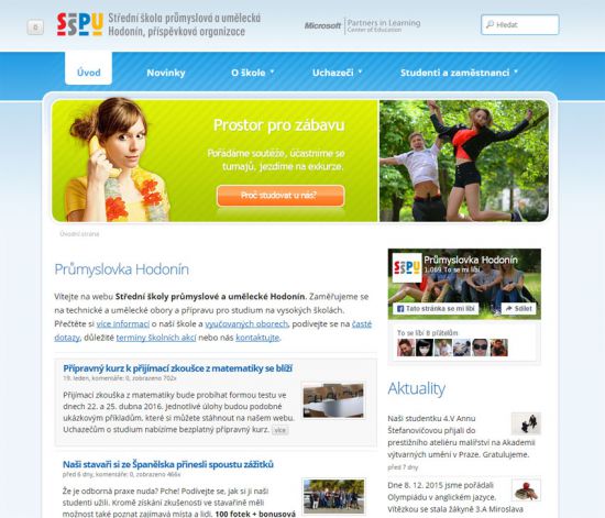 Školní web v letech 2009 - 2015